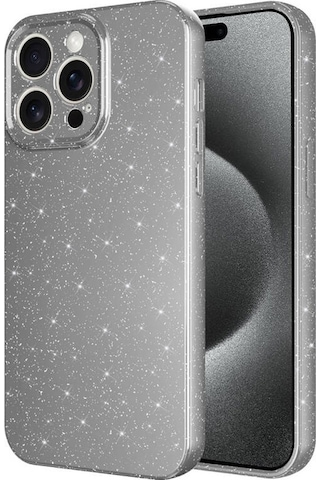 Apple Uyumlu iPhone 15 Pro Kılıf Kamera Korumalı Simli Lüks Koton Kapak