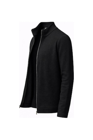 Classics Men Turbulance Slim Fit Erkek Tam Fermuarlı Triko Ceket - 7521 Siyah