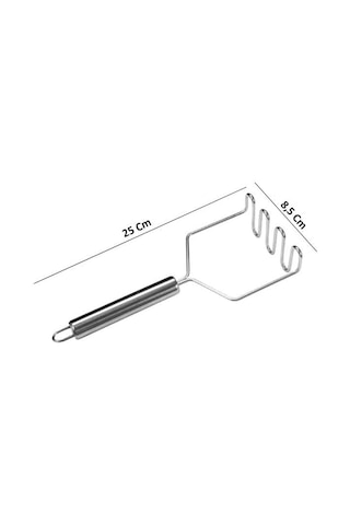 Metal Saplı Paslanmaz Çelik Patates Ezici Metal Saplı Patates Presi, Yüksek Kaliteli Tasarım, Oval Saplı Ve Pratik Asma Halkalı, Püre Ezici Siyah