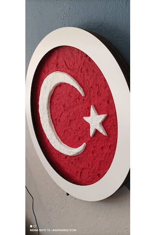 Ay Temalı Türk Bayrağı Rgb Led Tablo