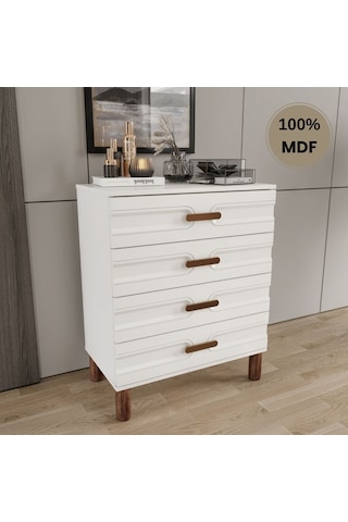 Comiet Zen 4 Çekmeceli Mdf Şifonyer Beyaz