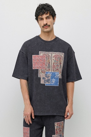 Oversize Baskılı Eşofman Takım Siyah