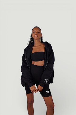 Holly Lolly Uzun Kol Kapüşonlu Fermuar Kapamalı Hoody Sweatshirt Siyah