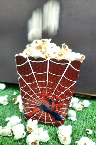 8'li Örümcek Adam Mısır Kutusu - Popcorn Kutusu - Doğum Günü İkram Hediye - Orta Boy Standart