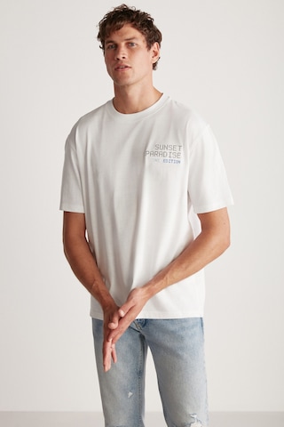Grimelange Arnaldo Erkek Regular Beyaz T-shirt