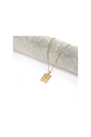 Çelik Kolye, Altın Kaplama Tarot Kadın Kolye K-118 Altın