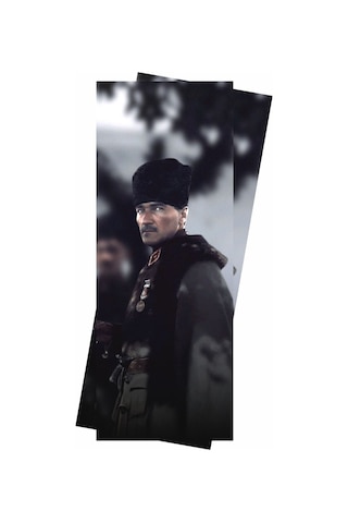 Mustafa Kemal Atatürk Baskılı Araç Kapı Direk Kaplama Folyo Sticker 2'li Sağ&sol