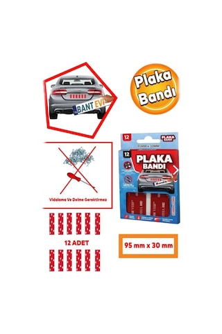 Plaka Montaj Bandı 12 Adet 3m Vhb Plaka Yapıştırma Bandı