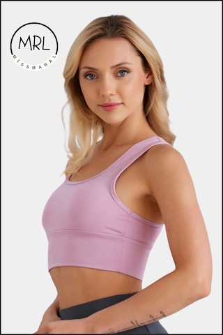 Kadın Lila Renk Sporcu Sütyeni Pedli Likralı Destekleyici Su Sporları Koşu Fitness Dans Sports Bra Lila