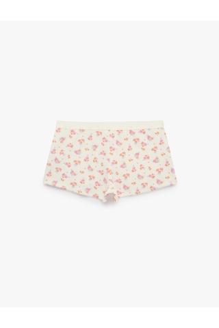 Koton Rahat Kesim Düğmeli Çiçekli Şort Pijama Altı Lila Desenli 6slk80028mk