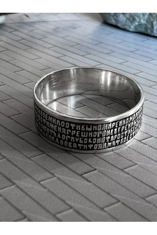 Monıchev Jewelry 925 Ayar Gümüş Dua Yüzüğü 228058971 Gri
