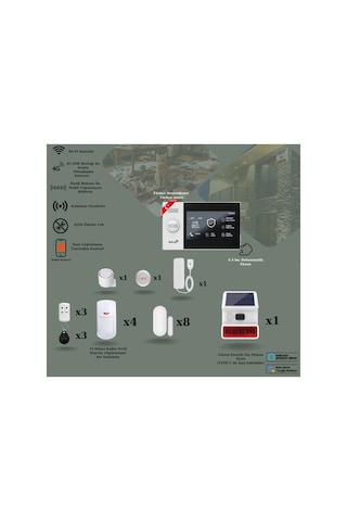 Akıllı Güvenlik Alarm Sistemleri Güneş Enerjili Dış Siren Ve Pet Uyumlu Orta Plus