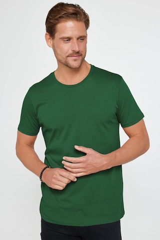 Tudors Erkek Slim Fit Yeşil Bisiklet Yaka %100 Pamuk Dar Kesim Basic Tişört-31791-yeşil Yeşil