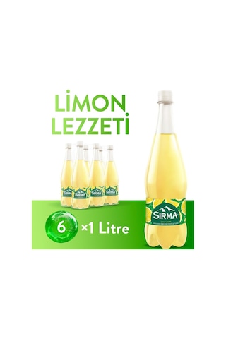 Sırma C Vitaminli Limon Aromalı Doğal Maden Suyu 1 Lt X 6 Adet