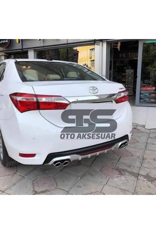 Toyota Corolla 2013-2018 Difüzör Arka Tampon Eki 4 Egzoz Çıkışlı Gri Reflektörlü