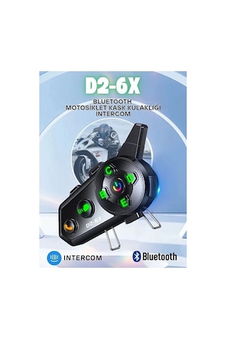 D2-6x 1000m Mesafeli 6 Kanallı İntercom Bluetooth Motosiklet Kask Kulaklığı İntercom Kulaklık 57412489