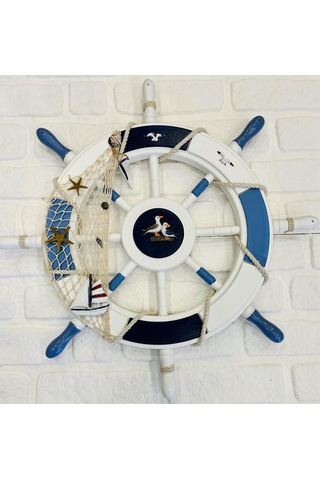 AHŞAP MARTILI YELKENLİ DÜMEN DUVAR DEKORU (60 CM)