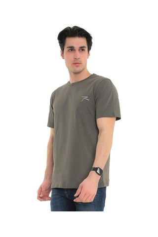 Raru Erkek %100 Pamuk T-Shirt Gravıs Haki (541475170) Çok Renkli