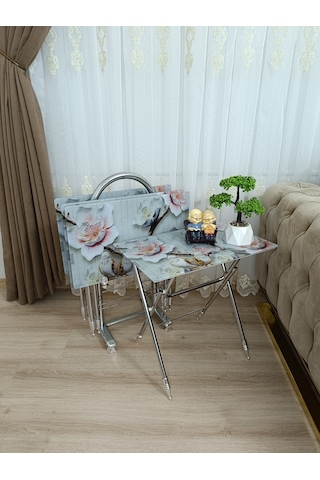 Çanta Zigon Sehpa,4'lü Sehpa, Zigon Sehpa, Camlı Sehpa - Kuş