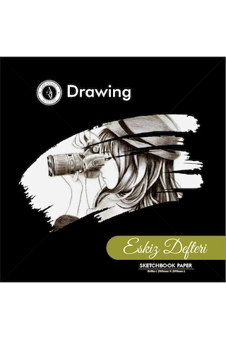 Dreamartgalery Eskiz Defteri 50 Yaprak Bej Kağıt Spiralli Sert Kapaklı Çizim Defteri 20x20 Cm