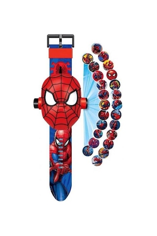 Spiderman Örümcek Adam Projeksiyonlu Saat 24 Farklı Karakteri