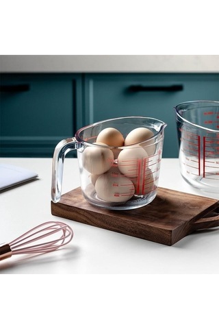 Pazly Cam Ölçüm Kabı Seti - 250/500/1000ml - Mikrodalga Fırın Güvenli - Mutfak Şeffaf Ölçüm Kabı Şeffaf