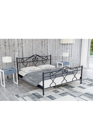 Metalia Gm 301 Gold Çift Kişilik Metal Karyola Siyah 160X200