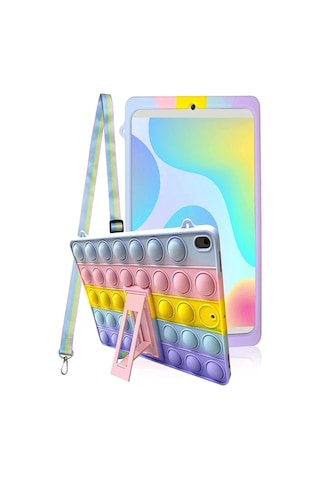 Samsung Galaxy Uyumlu Tab A9+ Plus 11 Inç Tablet Popit Kılıf Standlı Çocuk Kılıfı Askılı Sm x210