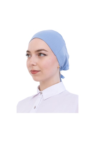 Modish Group Pratik Bone Pamuklu Tesettür İç Bone, Başörtüsü İçin Hazır Viskon Şapka, Namaz Günlük Kullanım İçin Mavi