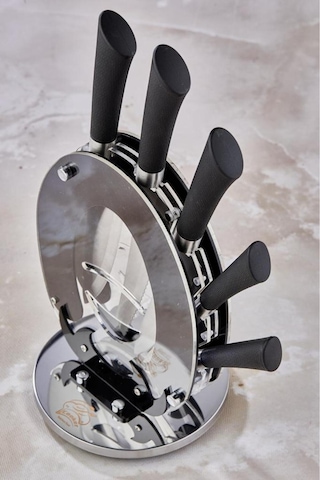 Cooker 6 Parça Mutfak Bıçak Seti Günlük Ve Profesyonel Kullanım Çeyiz Mutfak Siyah