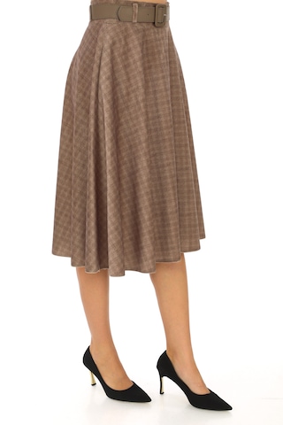 Soralline Kadın Etek Kışlık Kloş 780 Fantazi Bej