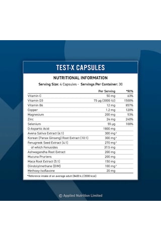 Applied Nutrition Test X Magnezyum+zinc+daa+panax Ginseng+maca+d