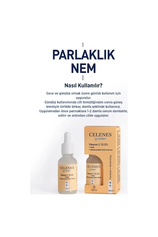 Gees Global Celenes Aydınlatıcı Ve Cilt Tonu Eşitleyici Rena C Vitamini Serum - Yulaf Özü + Niacinamide 30 Ml Gbzs