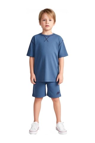 Ersefa Erkek Çocuk Pamuklu Süprem T Shirt Ve Şort Seti Kaliteli Şık Raha İndigo