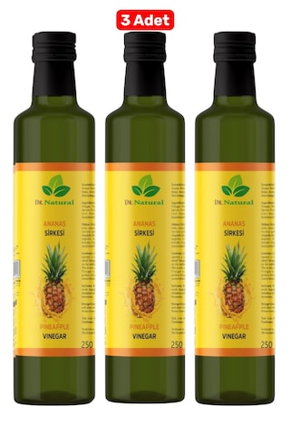 3 Adet Ananas Sirkesi Doğal Fermantasyon Sirke 250 Ml
