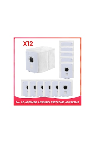 Lg Cordzero All-in-one Kablosuz Süpürge İçin 12 Adet Vakumlu Toz Torbası