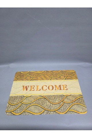 Hijyenik Kıvırcık Paspas 40x60 Cm - Islaklık Emici Kapı Önü Paspası Altın