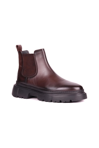 Shoetyle - Kahverengi Hakiki Deri Erkek Chelsea Bot 101-9046-1426 Kahverengi