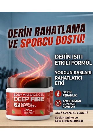 Deep Fıre 2 Kavanoz Vücut Masaj Jeli Sports Recovery Body Massage Gel 2x100 Mg