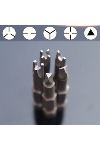 Pazly Y Üçgen Uçlu Tornavida Seti, Özel Noktalı İç Çapraz Bit, 50mm 5 Adet/takım