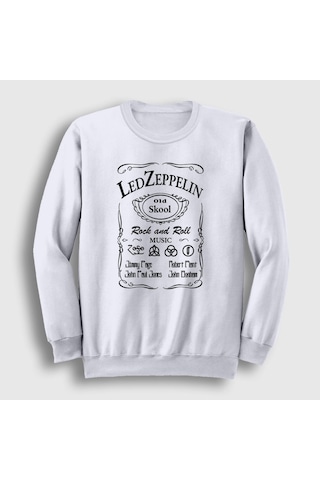 Presmono Unisex Old Led Zeppelin Sweatshirt Beyaz Presmono Unisex Old Led Zeppelin Sweatshirt Beyaz