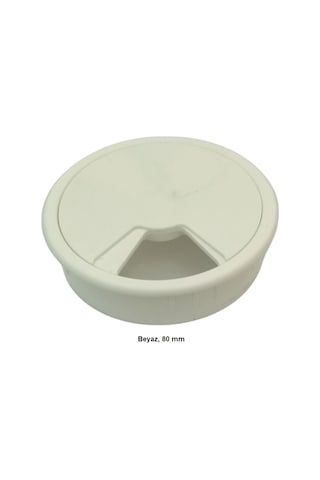 Masaüstü Kablo Kanalı Deliği Kapağı Beyaz 8 Cm