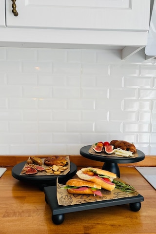 Siyah 3lü 29 Cm Lucca Pastalık, 29 Cm Risus, 17x30 Risus Ahşap