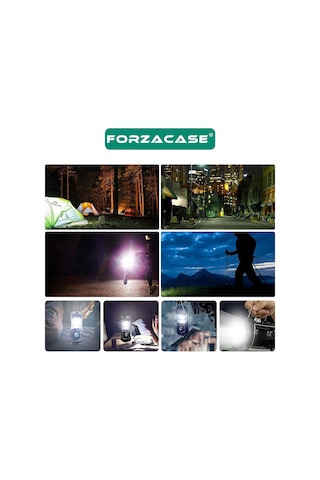 Forzacase Güneş Enerjili 20w Iki Fonksiyon Kamp Feneri - Fc090k Kahverengi