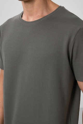 Tommylife Haki Yüzeyi Dokulu Rahat Form Basic Erkek T-shirt - 88436 Haki