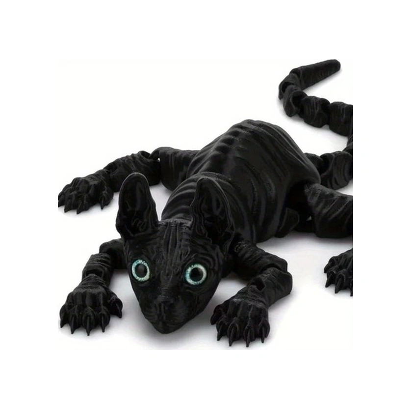 Trendooze Parlak Esnek Sfenks Kedi Heykeli, Gerçekçi Pozlar, Dayanıklı Plastik