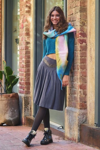 Antrasit Kloş Suet Midi Etek Antrasit