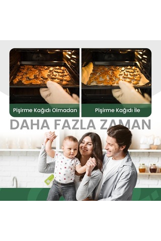 Papro Doğal Fırın Pişirme Kağıdı 40 Yaprak 4x10 , 37x42 Cm Kesilmiş Yağlı Kağıt, Yapışmaz Pfas Free Fır Diğer