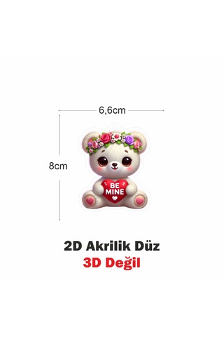 Araba Ayna Süsü, Araba Süsü, Çanta Aksesuarı - Benim Ol - Pleksi Malzeme, Uv Baskılı - 017 8x6 Cm