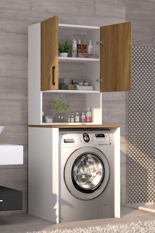 Üst Dolaplı Çok Amaçlı Çamaşır Makinesi Dolabı Çam Çam
